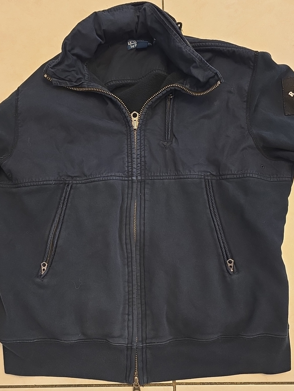 Polo by Ralph Lauren Mens Navy Zip-Up Bomber Jacket, Used